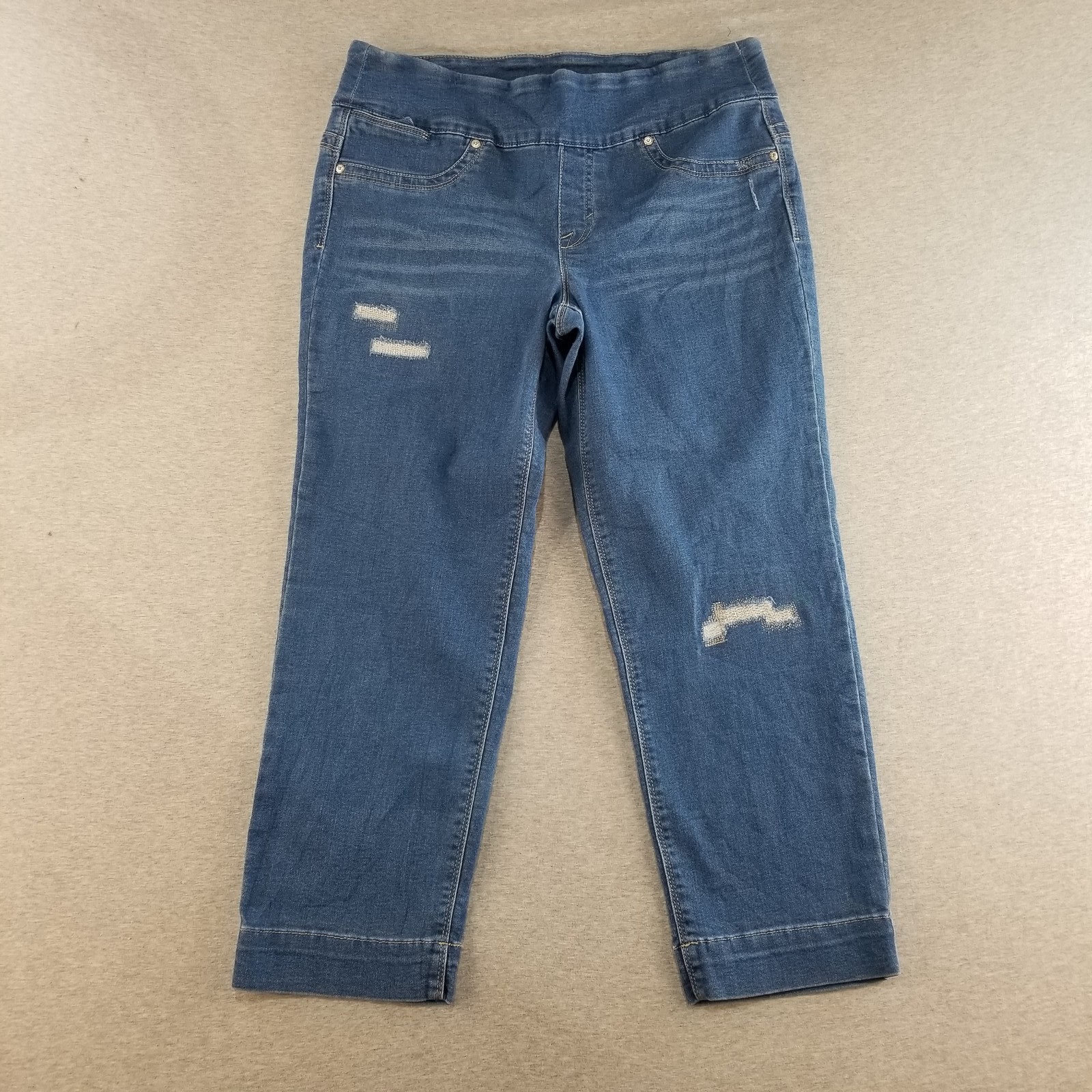 Style & Co Jeans Womens Sz M Pull On Stretch Waist Dark Wash Normcore Comfy Nice