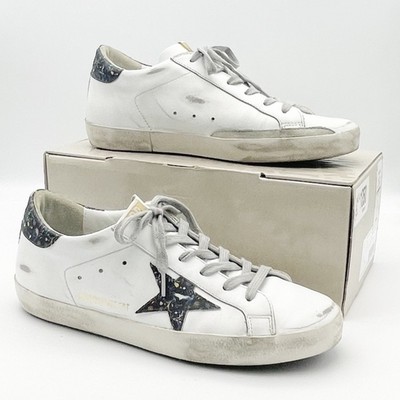 Golden Goose Superstar Classic White Leather Flower Print Star Womens 40 | 10 US