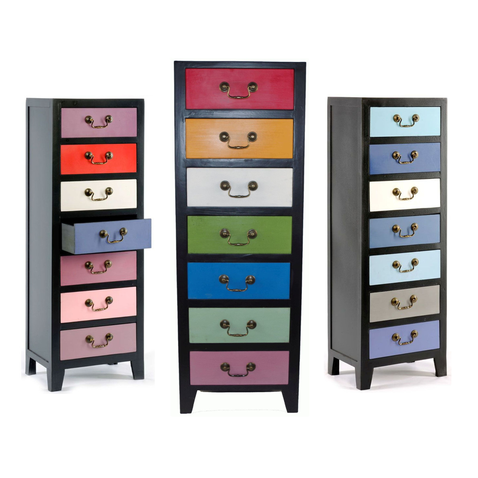 Tall Chest Of Drawers Cabinet Storage Cupboard Retro Vintage