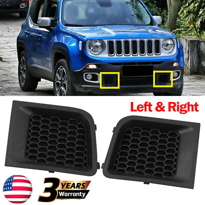 Left+Right Front Bumper Lower Grille Bezel Cover For Jeep Renegade 2015-2017 US