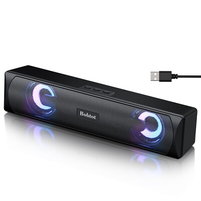 Computer Speaker Bluetooth Game Sound Bar Audio Wireless USB Wired HiFi Stereo
