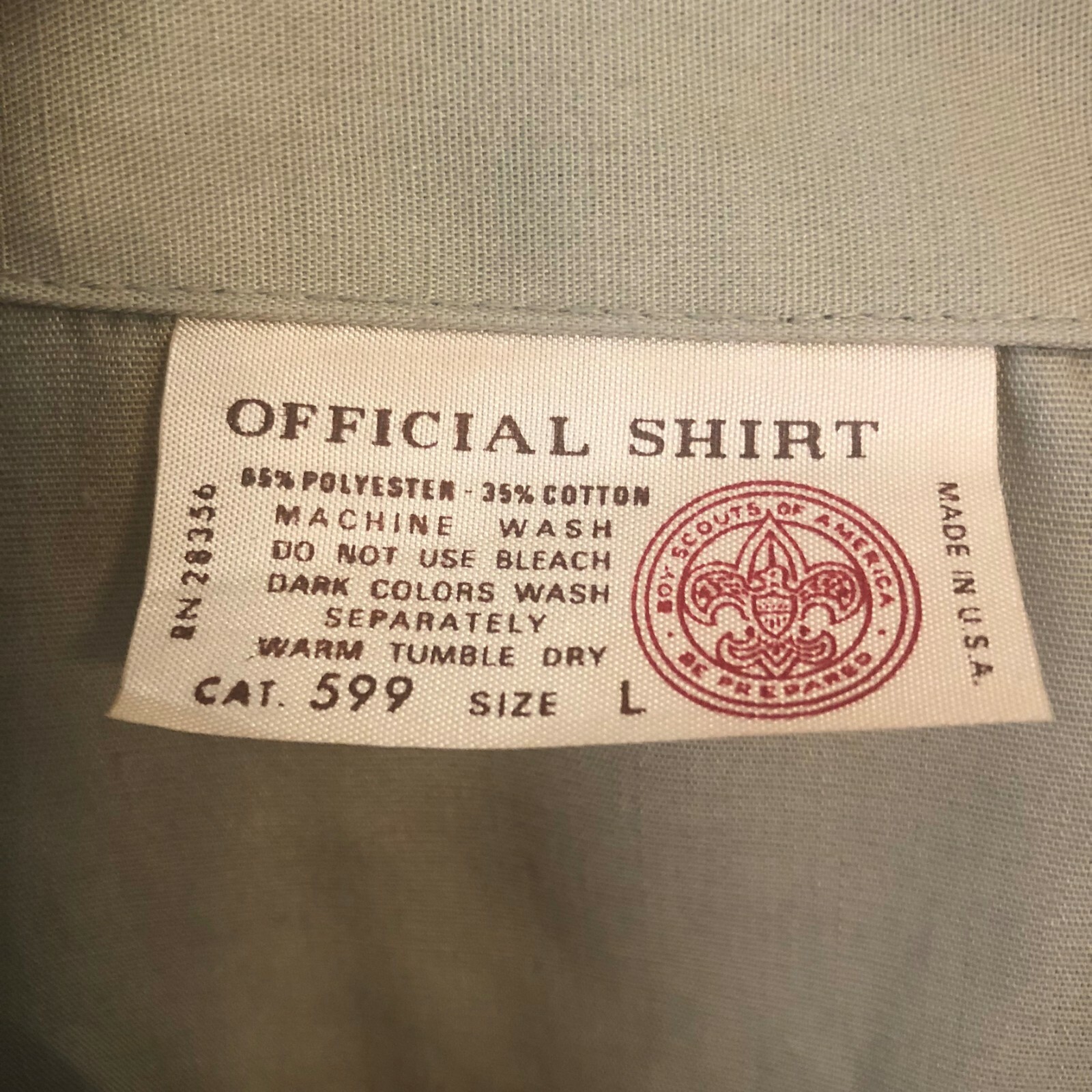 Boy Scouts America Official Mens Large Uniform Shirt
