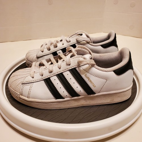 KID'S ADIDAS ORIGINALS SUPERSTAR WHITE BLACK Size 13.5K