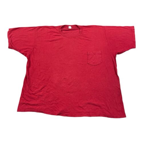 Vintage Jockey Pocket Blank Red TShirt 90s Men's Size 3XL