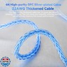 KBEAR ST12 Plus 2 Meters Blue 2 Pin IEM Cable 3.5MM, Headphone Wire, 8-Strand 4N OFC Silver-Plated Upgraded Cable for Truthear Hexa/HOLA/Zero, Moondrop Blessing/Aria/Stellaris, Simgot EW100P