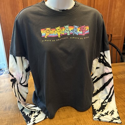 NWT Grateful Dead Long Sleeve Dancing Bears Be Kind Tie Dye Retro T-Shirt Medium