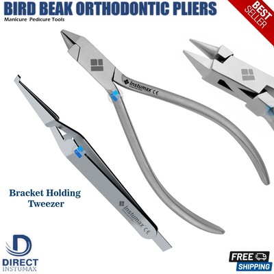 Orthodontic Bird Beak Plier Wire Bending Forming+Bracket Holding Placing Tweezer