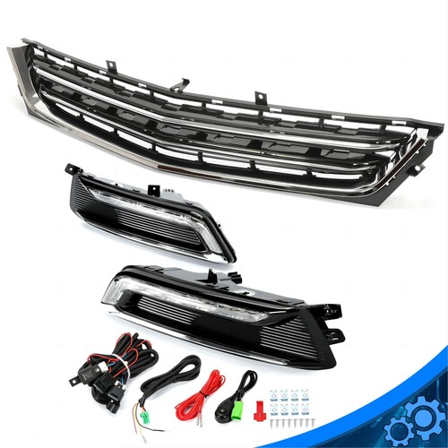 Черная/хромированная решетка радиатора и прозрачные светодиодные противотуманные фары для Chevrolet Impala 2014-2020