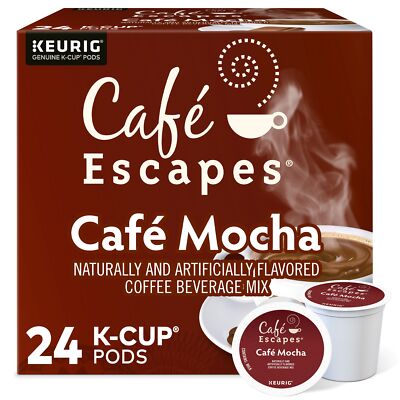 Cafe Escapes Cafe Mocha, Keurig K-Cup Pod, 24 Count