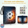 Bebomne Soccer Card Binder Holder 900 Pockets with 50 Removable Sleeves, Portable Sports Trading Cards Binder Album Collector Organizer Protectors with Zipper,Waterproof