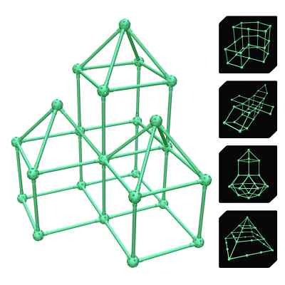 GLOW FORTS Connect & Create 75 Pieces Glow in the Dark Building STEM TOY NEW