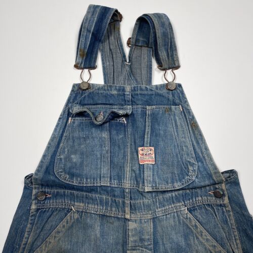 Vintage 1940s Blue Gem Denim Overalls Measured 32x29 Vintage 1940s Blue Gem Denim Overalls Measured 32x29