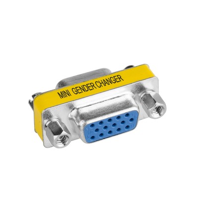 VGA 15pin Adapter D-Sub Cable Coupler Extender DB15 Cord Connector Female Port