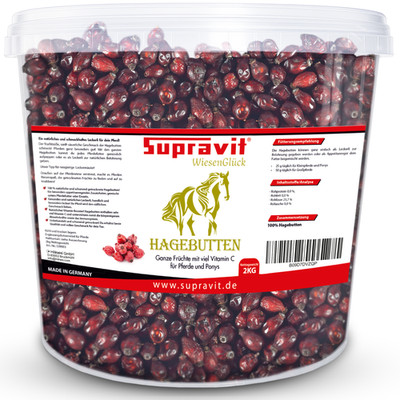 Supravit Hagebutten Pferd mit viel Vitamin C für Pferde und Ponys ganze Früchte