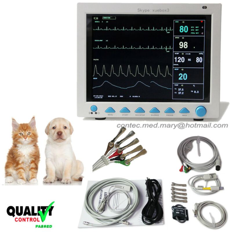 Veterinary Patient Monitor Vet Vital Signs Monitor Ecg,nibp,pr,spo2,temp,resp