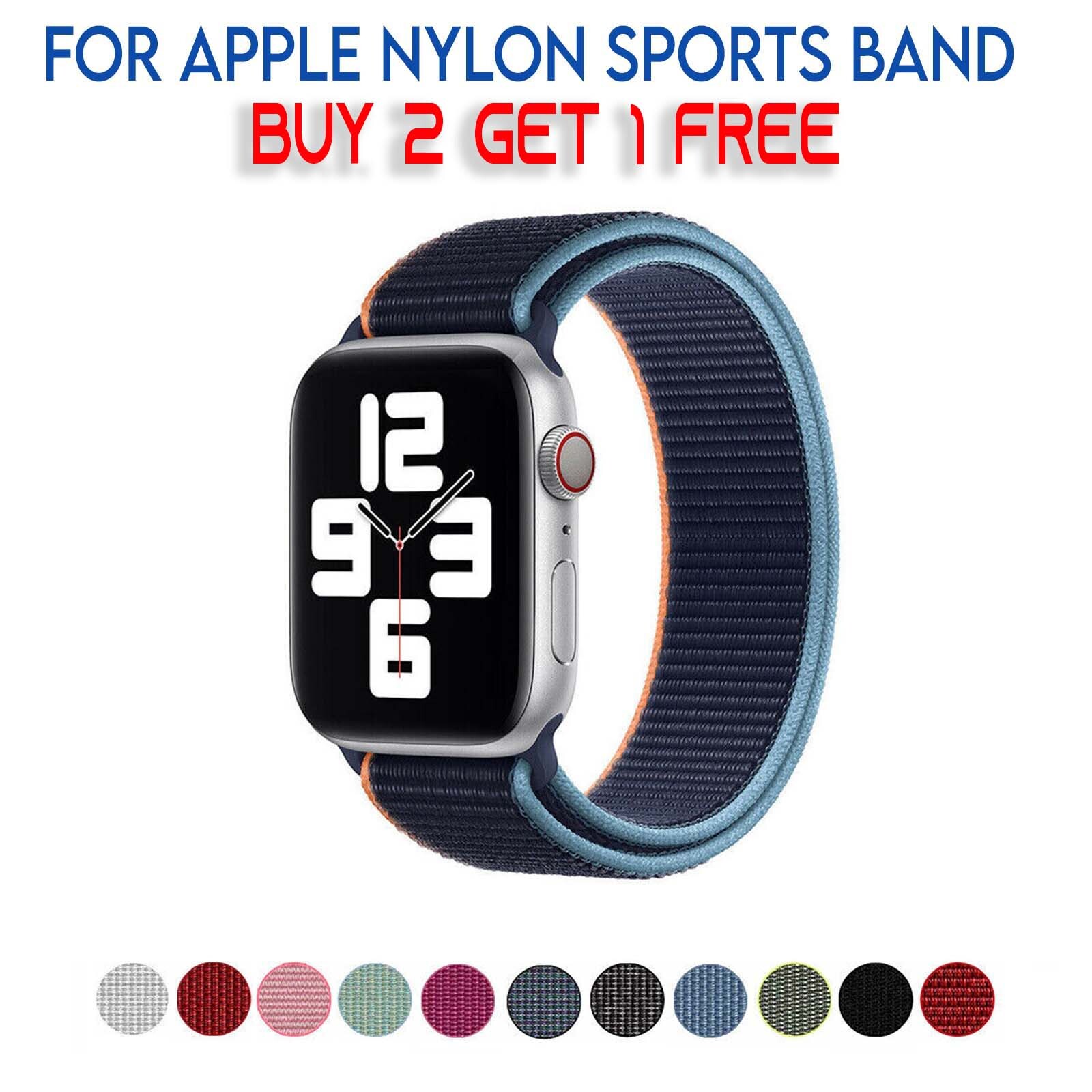 Replacement Nylon Straps Woven Bands Fits For iWatch SE 8 7 6 5 4 3 2 38mm 44mm