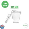 Gailware 100 Pack 12 oz Clear Plastic Cups with Strawless Sip-Lids, Disposable Cold Drinking Cups with Lids, To Go Plastic Container for Iced Cold Coffee, and Soda for Events and Everyday Use.