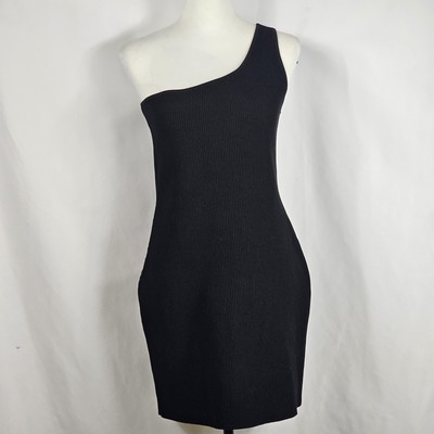 Aritzia Babaton Black One Shoulder Sculpt Knit Dress Womens XL