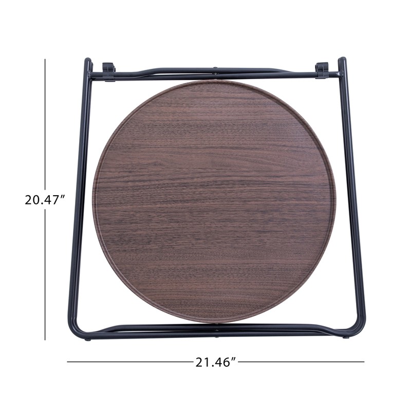 Foldable Round Side Table Storage Portable Home Furniture Decor Coffee Table