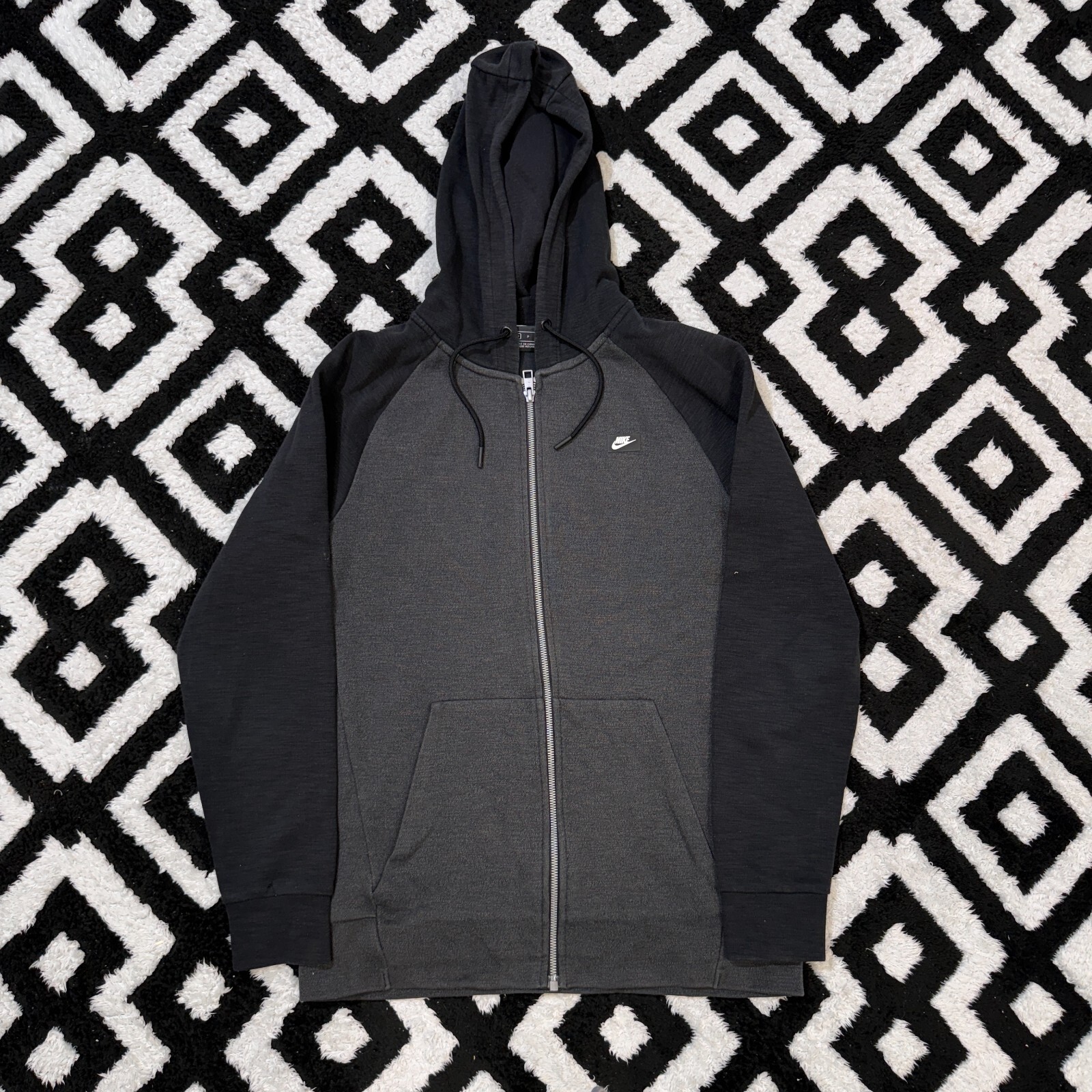 Vintage Nike Unisex Zip hoodie - Gray Cotton Size S | 90s