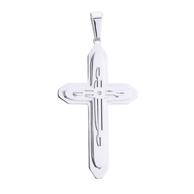 Stainless Steel Cross Pendant 20'' 24'' 30'' Choker Rope Chain Necklace SSC 047