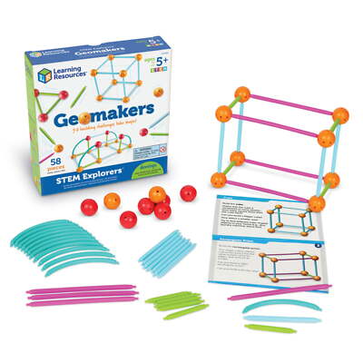 Learning Resources Stem Explorers Geomakers 58 Pcs Kids 5+ Toy 3D Building 9293