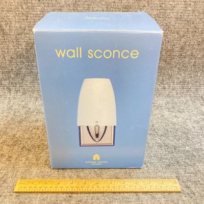 Michael Graves Wall Sconce Single Light Glass White Shade Nickel Finish No Shade