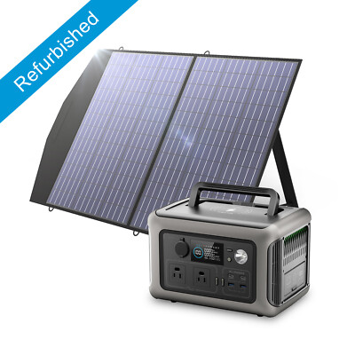 ALLPOWERS 600W Portable Power LiFePO4 Battery Backup & Solar Panel 100W Camping