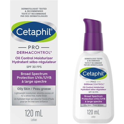 Cetaphil Dermacontrol Oil Control Moisturizer SPF 30 3 in 1 Solution 120ml NEW