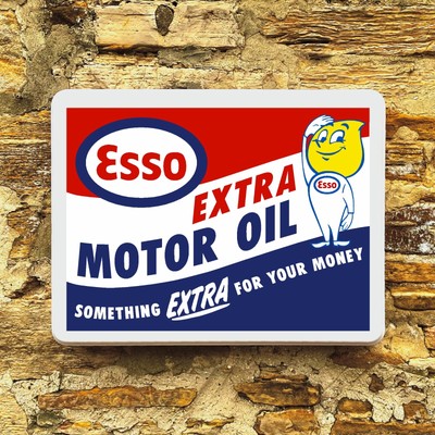 ESSO EXTRA MOTOR OIL DROP MAN ILLUMINATED LED LIGHT BOX WALL SIGN GARAGE VINTAGE