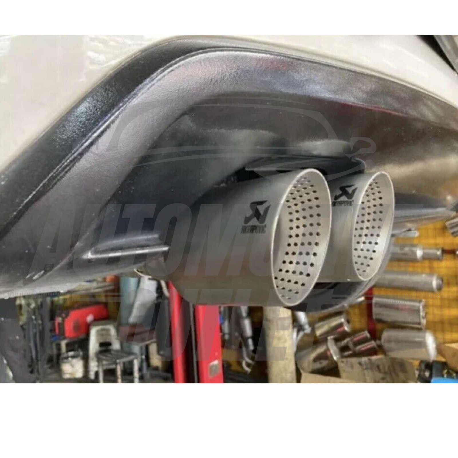 2X AKRAPOVIC EXHAUST TIPS 4" SAND BLASTED UNIVERSAL SILVER STAINLESS STEEL 12