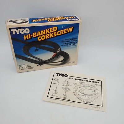 Tyco Hi-Banked Corkscrew  BOX & INSTRUCTIONS ONLY #6738 1988 Slot Car Parts