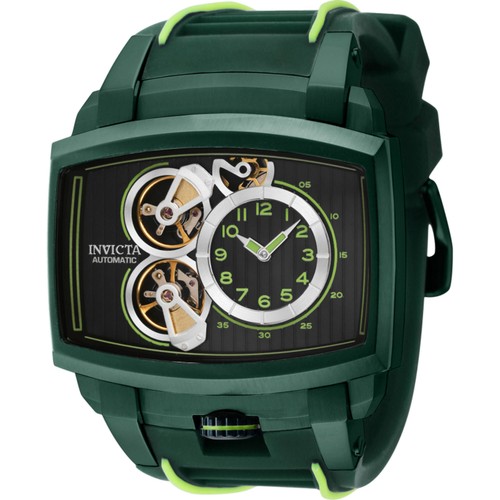 Pre-owned Invicta Men's Watch Akula Automatic Black Open Heart Dial Silicone Strap 41700