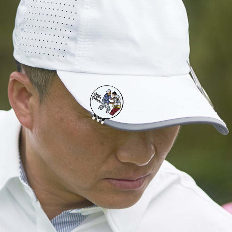Golf Ball Position Mark With Golf Hat Clip Removable Magnetic Alloy Easy Here