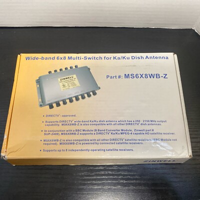 Zinwell Wide-Band 6x8 Multi-Switch For Ka/Ku Dish Antenna MS6x8WB-Z New in Box