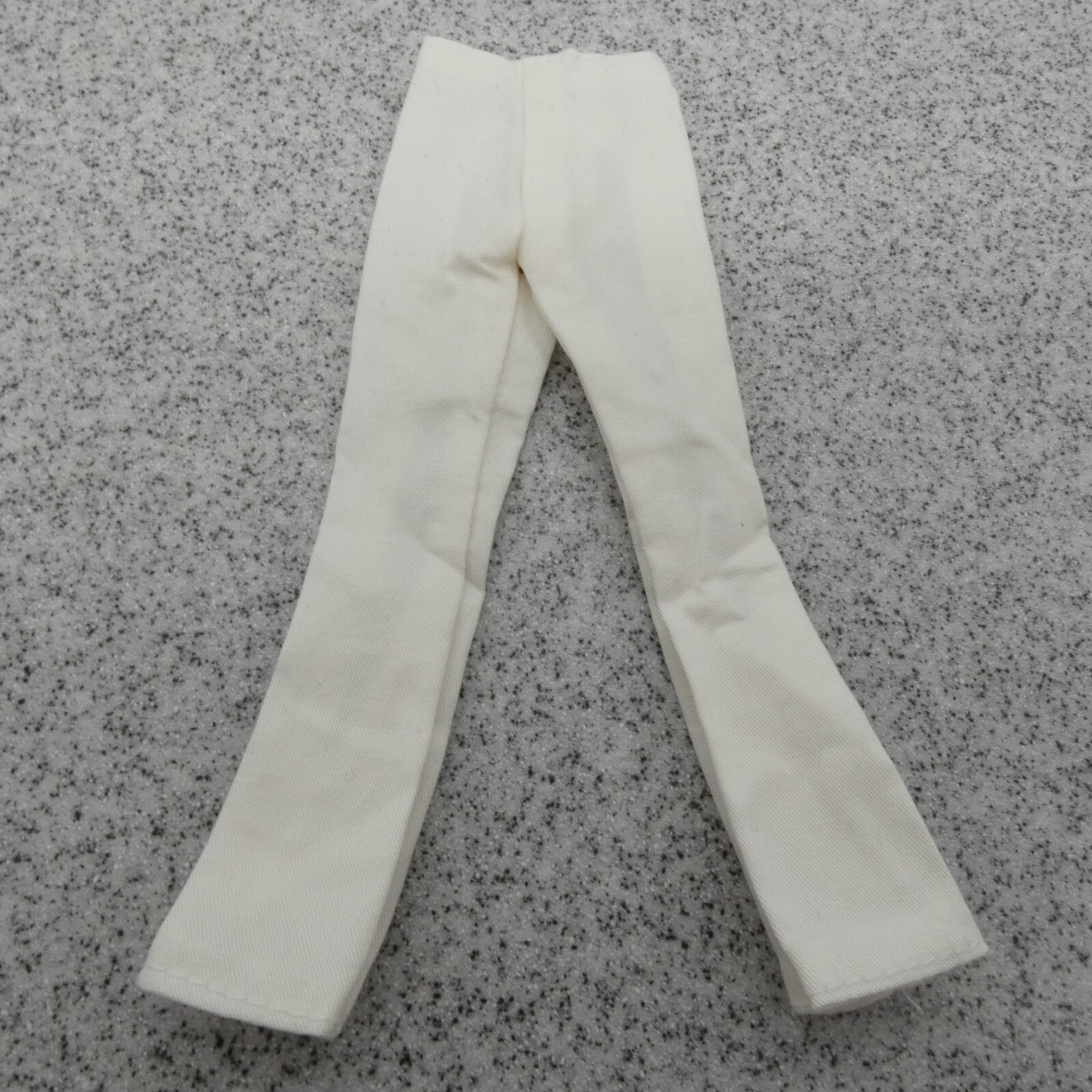 Barbie Doll Size Pants White Slacks Trousers Chinos Flared