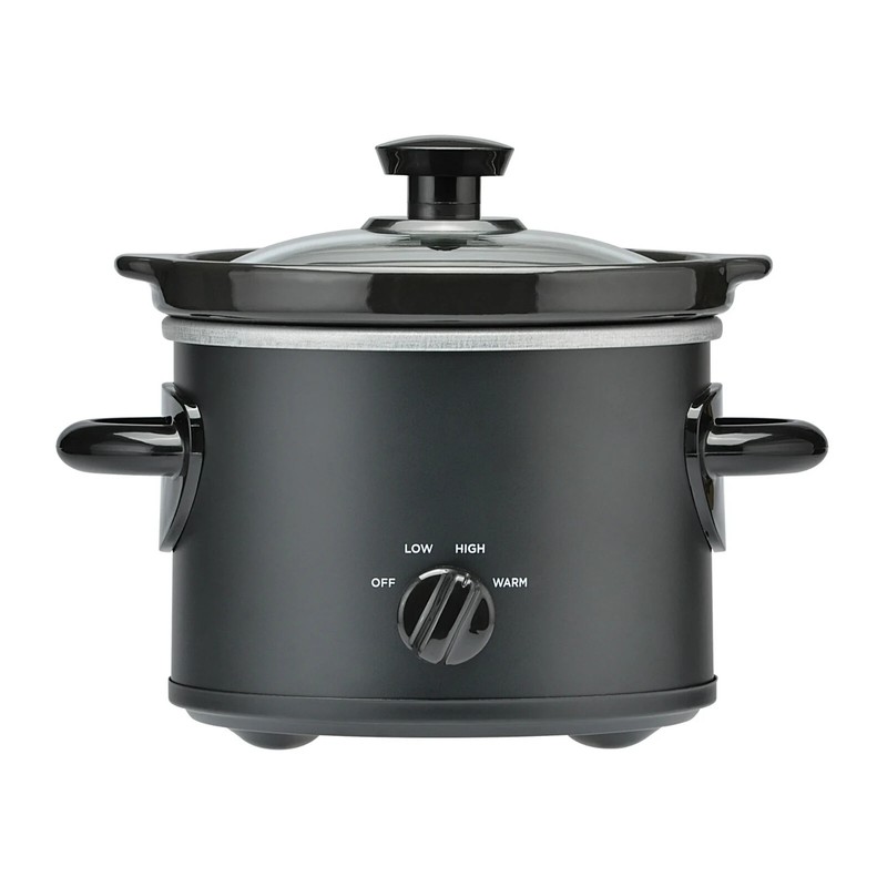 Mainstays 2 QT Slow Cooker, Matte Black Finish, Removeable Stoneware