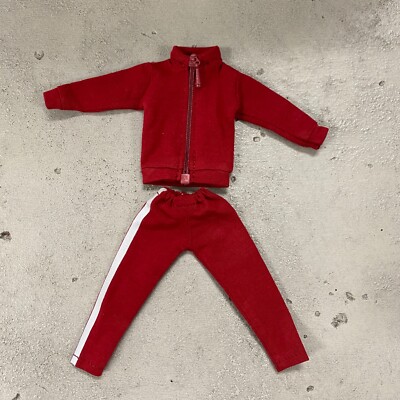 SU-TKST-RD-S: 1/12 Red tracksuit (Jacket, Pants) for 6'' slim body
