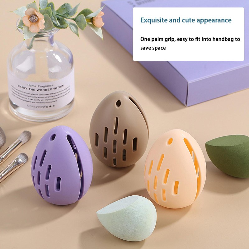 Makeup Sponge Holder Silicone Vented Beauty Blender Case Airy Holder for Travel