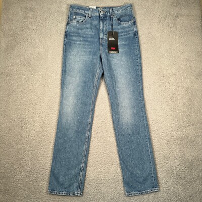 Levis Jeans Womens 28 Blue 70s High Straight Premium Denim Big E American NEW