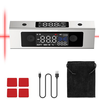Digital Angle Finder Dual Axis Laser Inclinometer Protractor Level Gauge LCD