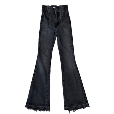 Free People Jeans Women's Size 24 Black Denim Flare