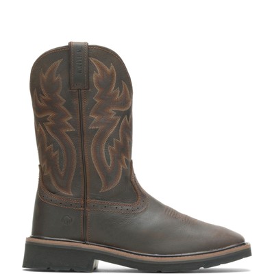 Мужские Рабочие Ботинки Wolverine Rancher Square-Toe Wellington Dk Brown/Rust 14 M