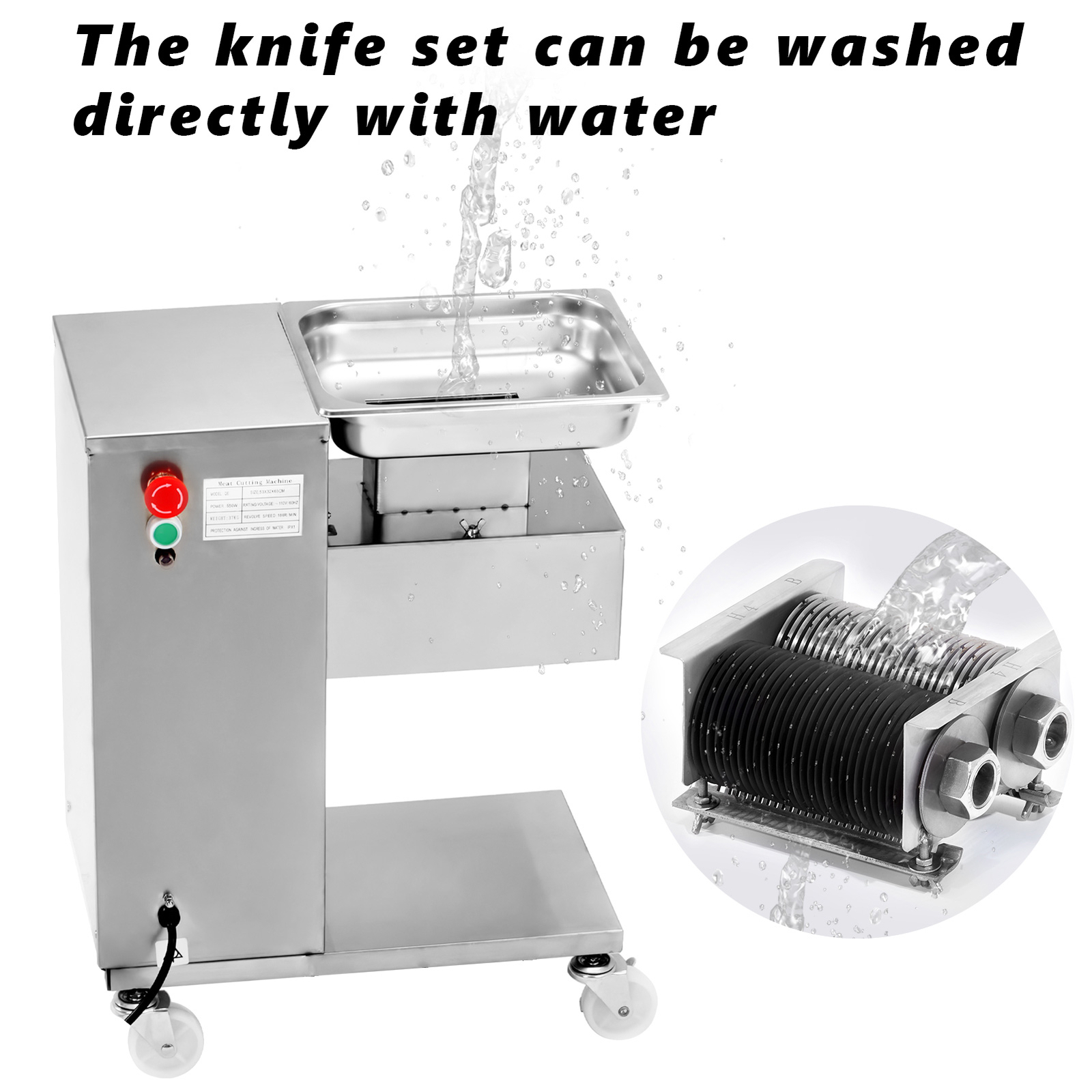 QE-500KG Output Meat Cutting Machine 110V Meat Cutter Slicer Stainless Steel