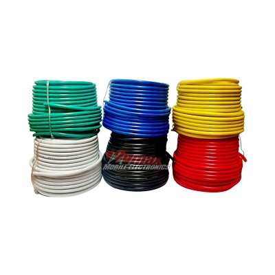14 GAUGE 50 FOOT SPOOLS COPPER CLAD REMOTE POWER WIRE CABLE PRIMARY AUTO 6 PACK