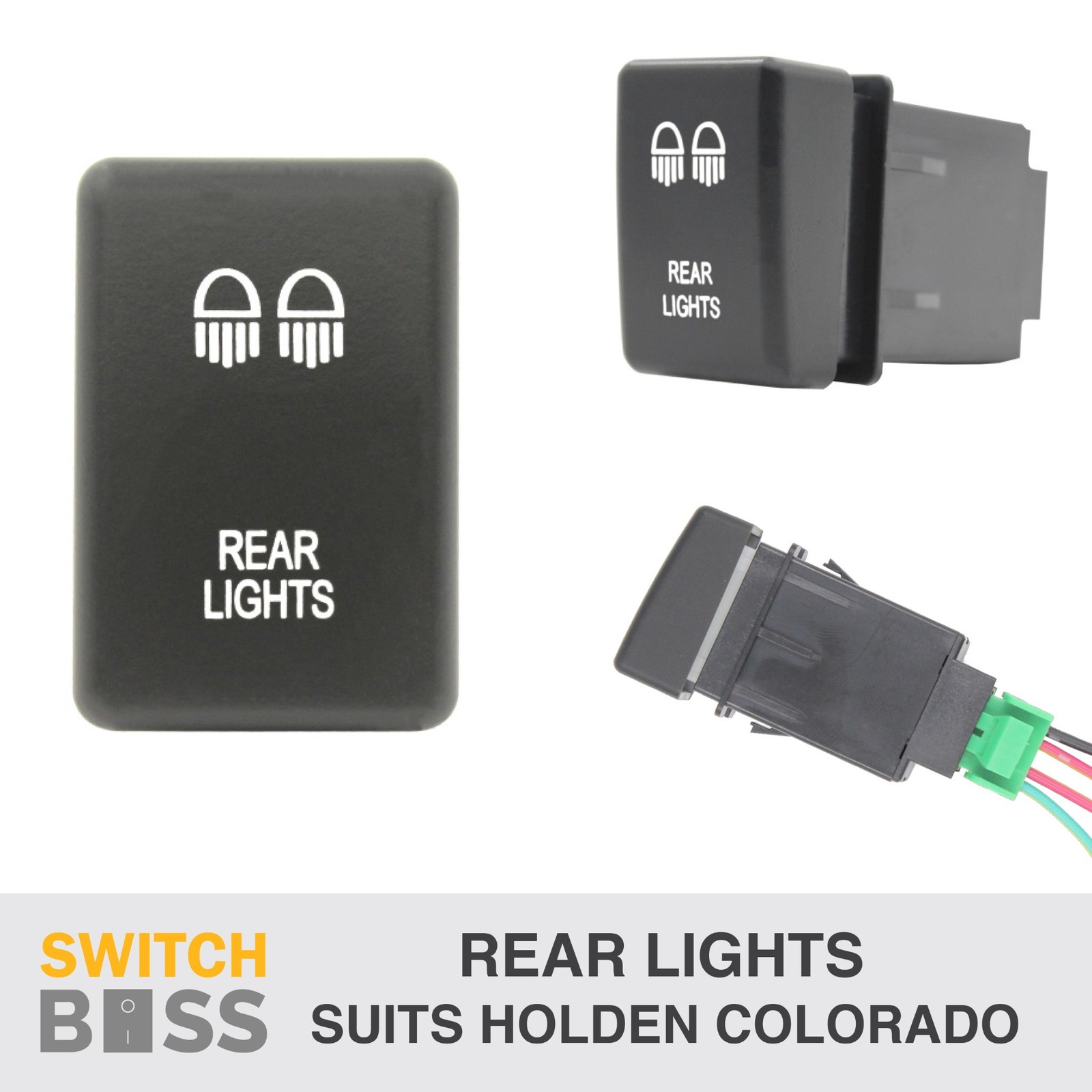 REAR LIGHTS WHITE LED (RO) Push Switch Suit HOLDEN COLORADO 2012-2016 12v Dash
