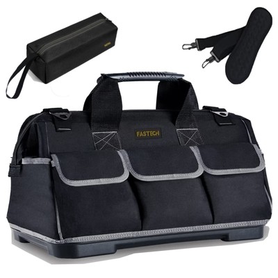 FASTECH 22-inch Wide Mouth Tool Bag with Water Proof Molded Ba...
