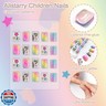 Allstarry 120pcs Children Nails Kids Fake Nails Short Press on Pre-glue Full Cover False Fingernails Lovely Gift for Children Little Girls Teenager Children's Day - Mermaid Shell