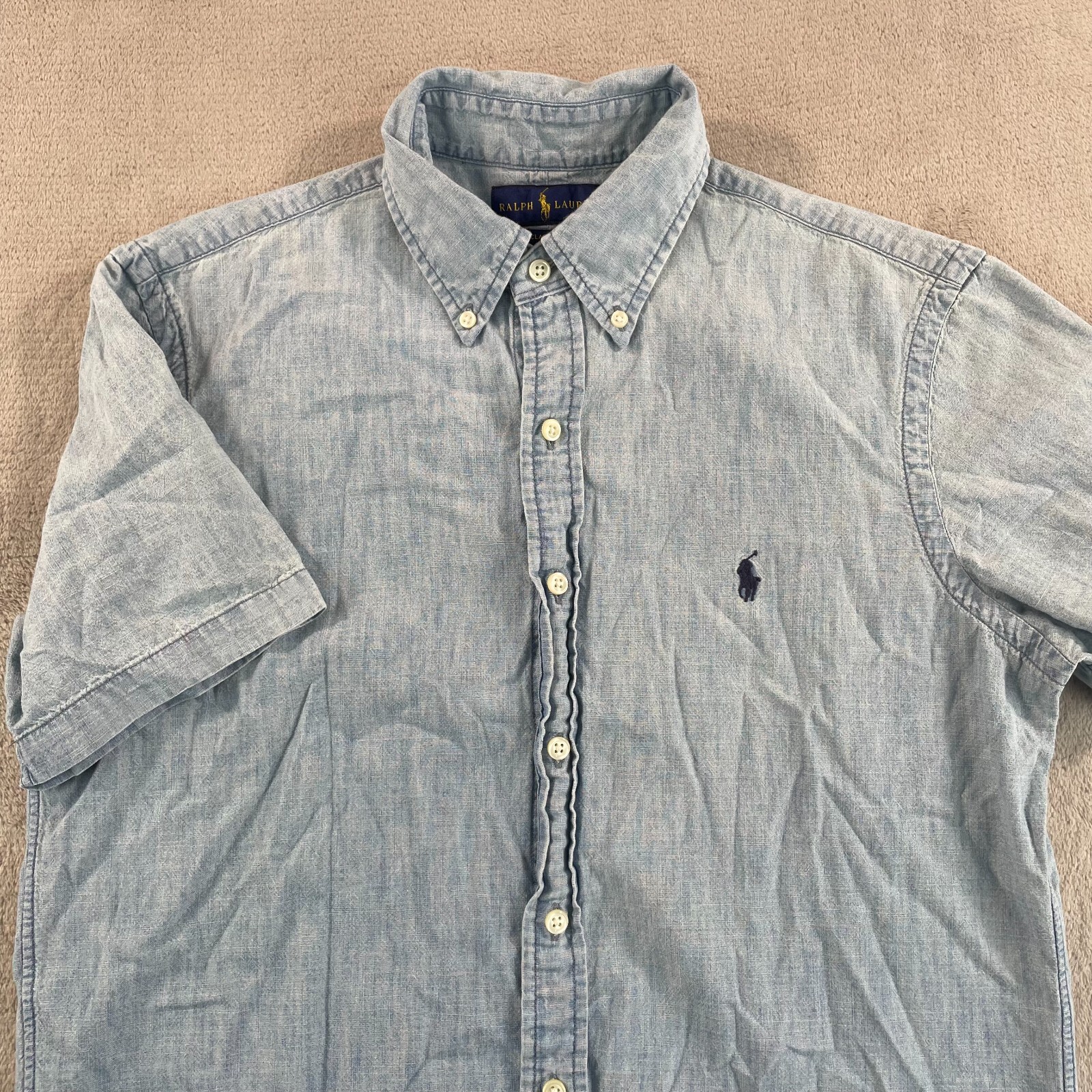Polo Ralph Lauren Denim Shirt Men Small Blue Classic RL