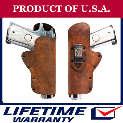 Gun Holster Colt Rock Island Kimber 1911Full Grain Buffalo Leather OWB Handgun